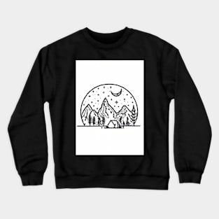 Night Camping Painting Crewneck Sweatshirt